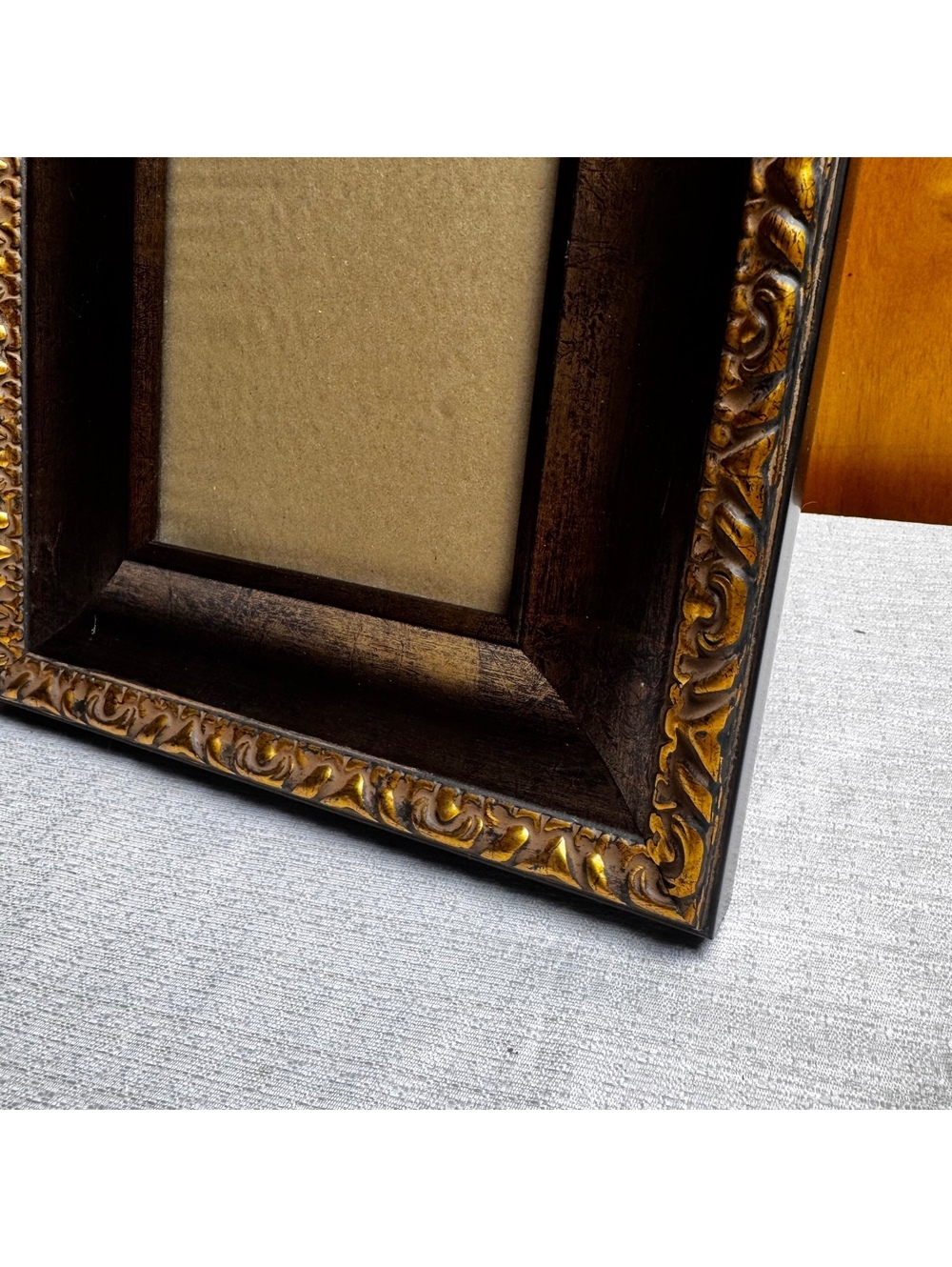 Dark Bronze Antique Gold Ornate 5x7 Picture Frame Scroll Design Green Tree - Picture 3 of 8